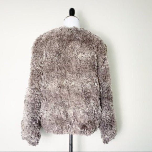 Vintage Handmade Faux Fur Shag Teddy Jacket Gray Neutral Gray Small/Medium - Picture 6 of 11